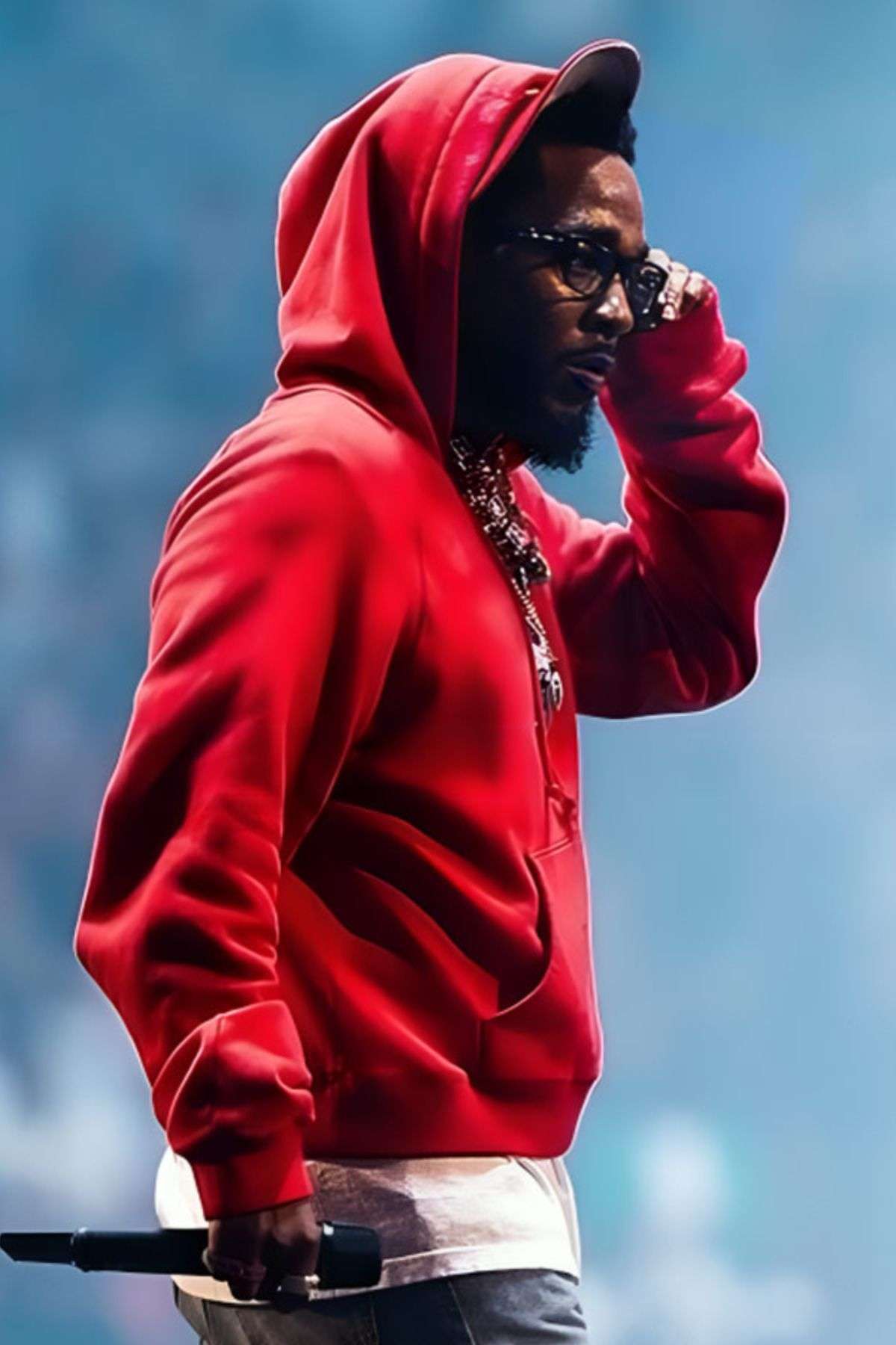1-3.jpg Kendrick Lamar Not Like Us Pop Out Concert Red Hoodie - Image 1