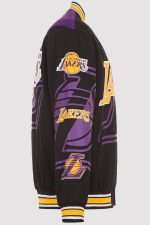Los Angeles Lakers Cotton Twill Embroidered Jacket Black-Purple - Image 4