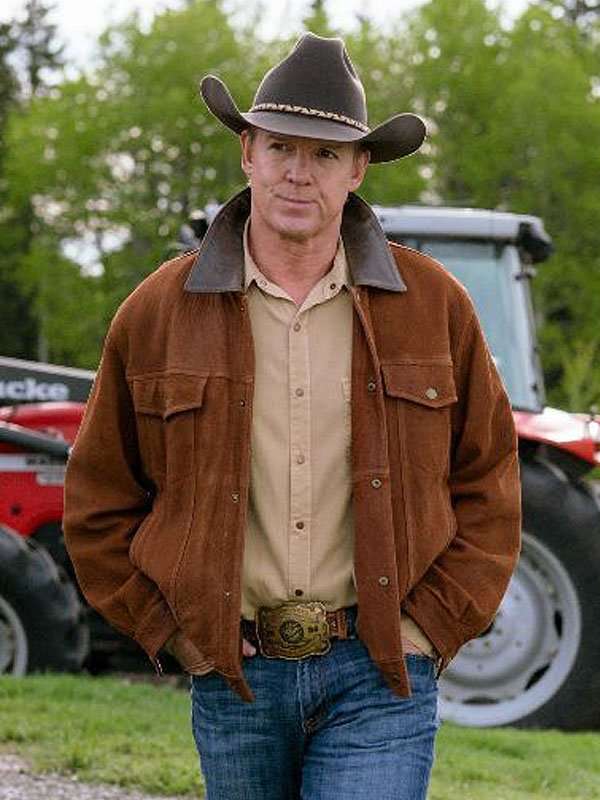 42heartland-tim-fleming-brown-leather-jacket.jpg Heartland Tim Fleming Brown Leather Jacket - Image 1
