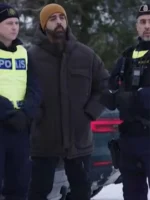 The Åre Murders Kardo Razzazi Brown Puffer Jacket
