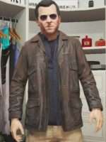Michael Distressed Grand Theft Auto V Brown Jacket