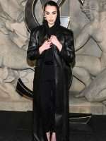 Milan Fashion Week Dua Lipa Black Long Coat