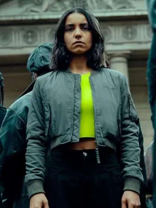 Lina-El-Arabi-TV-Series-Furies-2024-Lyna-Guerrab-Cropped-Jacket-Green-510x680-1.jpg Furies 2024 Lina El Arabi Cropped Bomber Jacket - Image 1