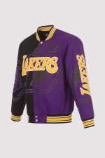 Los Angeles Lakers Cotton Twill Embroidered Jacket Black-Purple