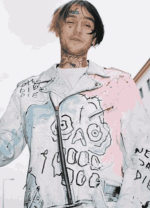 Never Say Die Lil Peep Painted Jacket - Image 2