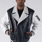 Pelle Pelle Men Biker Plush Studded Jacket