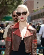 Anya Taylor Joy F1 Grand Prix of Monaco Leather Jacket - Image 2