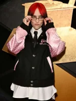Billie Eilish Grammys 2024 Barbie Black Varsity Jacket