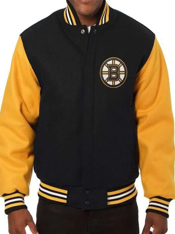 boston-bruins-black-and-yellow-varsity-jacket-01.webp Boston Bruins Black and Yellow Varsity Jacket - Image 1