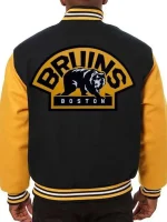 Boston Bruins Black and Yellow Varsity Jacket - Image 2
