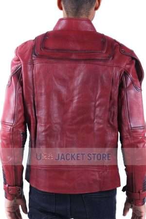 Back view highlighting smooth leather and tailored design.