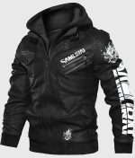 Cyberpunk 2077 Samurai Hooded Biker Leather Jacket