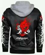 Cyberpunk 2077 Samurai Hooded Biker Leather Jacket - Image 8