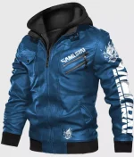 Cyberpunk 2077 Samurai Hooded Biker Leather Jacket - Image 3