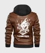 Cyberpunk 2077 Samurai Hooded Biker Leather Jacket - Image 6