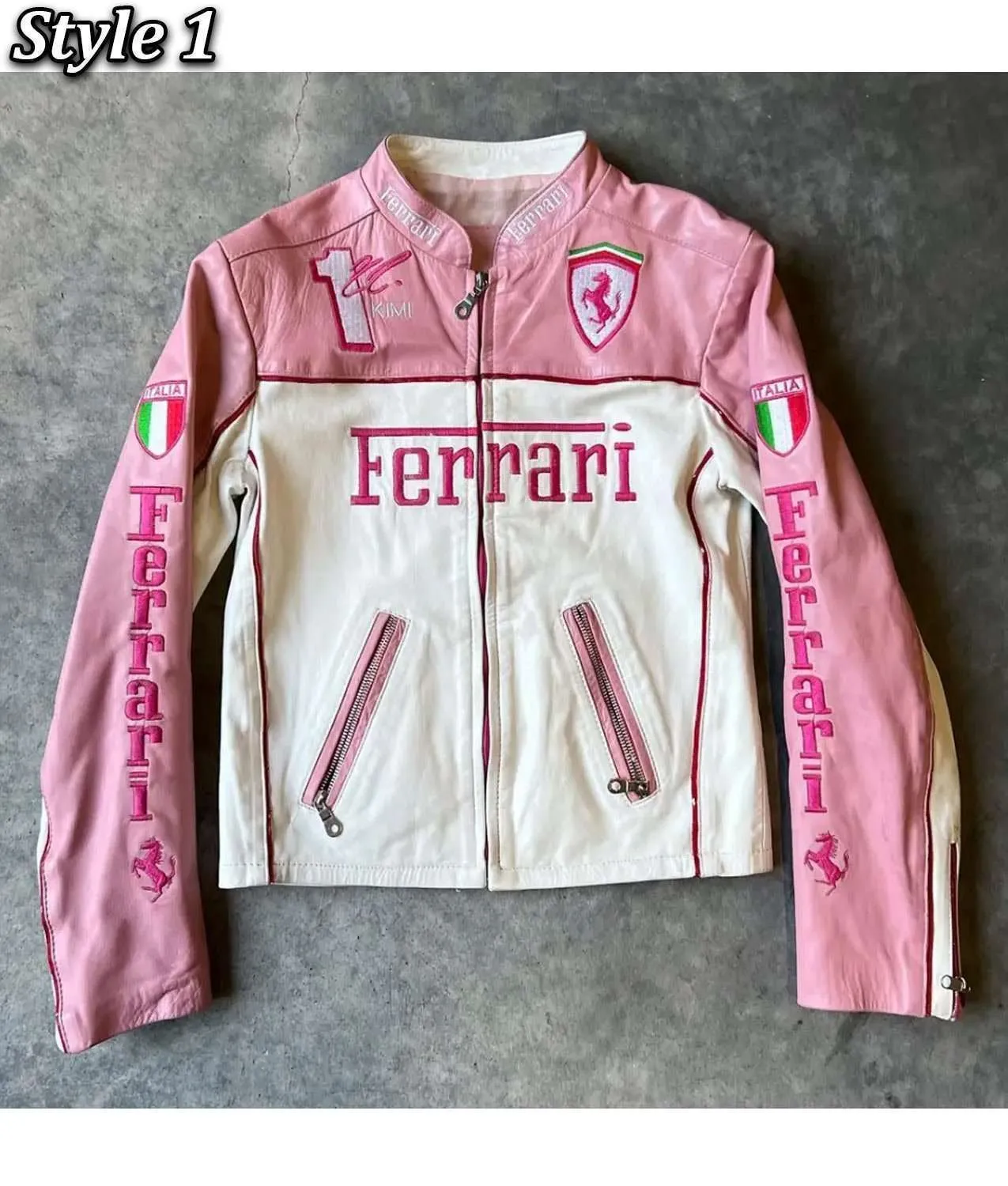 ferrari-pink-leather-jacket-01.webp Ferrari Pink Racer Leather Jacket - Image 1