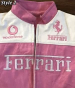 Ferrari Pink Racer Leather Jacket - Image 5