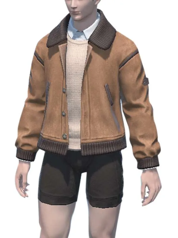 final-fantasy-xiv-brown-varsity-jacket.webp Final Fantasy XIV Brown Varsity Jacket - Image 1