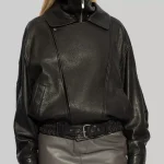 Hailey Bieber Oversized Leather Jacket