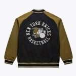 Black/Olive New York Knicks Double Clutch Satin Jacket - Image 2