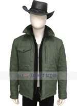 John Dutton Green Quilted Jacket Yellowstone Season 4 - Image 4