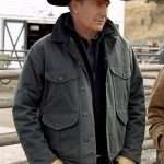 John Dutton Grey Jacket worn by Kevin Costner in Yellowstone