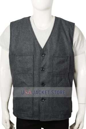 Front view of John Dutton Yellowstone Kevin Costner Wool Vest