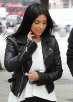 Kim Kardashian Black Motorcycle Leather Jacket