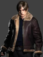 Leon Kennedy Resident Evil 4 Shearling Jacket