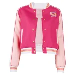 Margaret Qualley The Substance 2024 Pink Bomber Jacket - Image 3