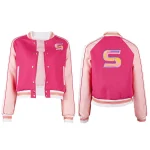 Margaret Qualley The Substance 2024 Pink Bomber Jacket - Image 9