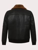 MENS BLACK BOMBER AVIATOR SHEARLING JACKET