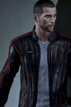 N7 Mass Effect Black Leather Jacket