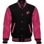 Barbie Pink Black Varsity Jacket