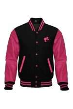 Barbie Pink Black Varsity Jacket