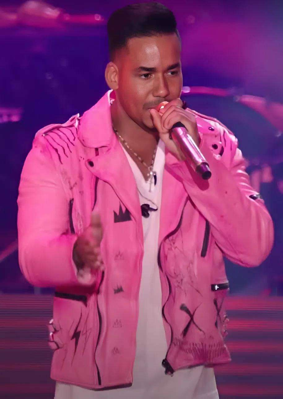 romeo-santos-aventura-pink-leather-jacket-01.jpg Romeo Santos Aventura Pink Leather Jacket