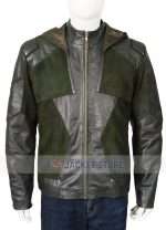 Stephen Amell Oliver Queen Green Arrow Season 8 Leather Jacket