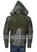Stephen Amell Oliver Queen Green Arrow Season 8 Leather Jacket