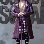 Suicide Squad Joker Purple Leather Coat
