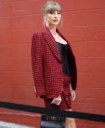 Taylor Swift Chiefs Red And Black Plaid Blazer
