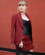 Taylor Swift Chiefs Red And Black Plaid Blazer - Image 3