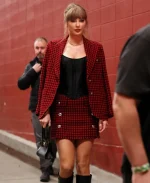 Taylor Swift Chiefs Red And Black Plaid Blazer - Image 4