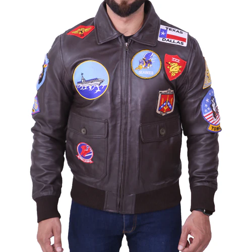 top-gun-g1-flight-maverick-brown-jacket-01.webp Top Gun G1 Flight Maverick Brown Jacket - Image 1