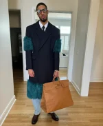 Tyrese Haliburton Black Long Fur Coat - Image 2