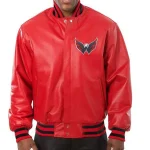 Washington Capitals Red Leather Bomber Jacket