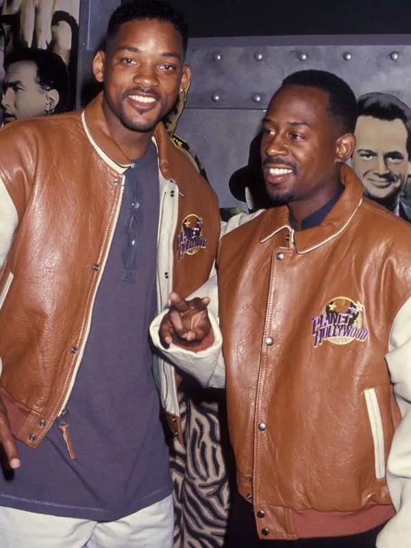 will-smith-bad-boys-planet-hollywood-vintage-varsity-leather-jacket.webp Will Smith Bad Boys Planet Hollywood Vintage Varsity Leather Jacket - Image 1