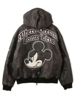 Disney Mickey Mouse Black Leather Jacket