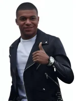 Kylian Mbappe Black Leather Jacket
