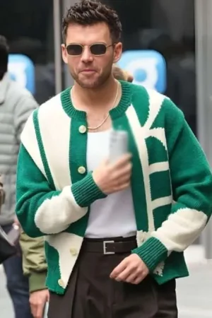 Luke Newton Green and White Cardigan